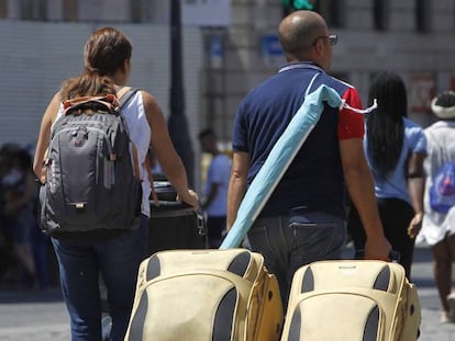 Turistas en el centro de Madrid.