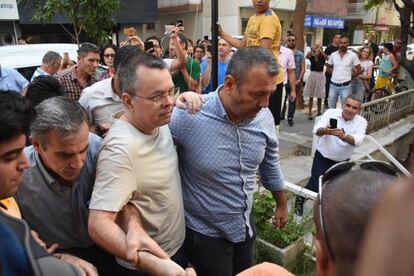 El pastor Andrew Brunson en Turquía el 25 de julio.