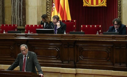 Quim Torra, en una sesión del Parlamento de Cataluña.