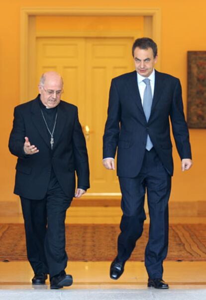 José Luis Rodríguez Zapatero y Ricardo Blázquez, ayer en La Moncloa.