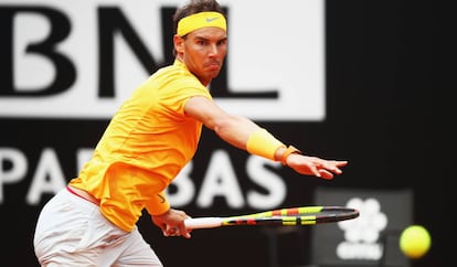 Rafael Nadal en el partido de cuartos de final del Masters de Roma.