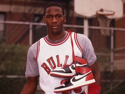 Michael Jordan and the Air Jordan I.