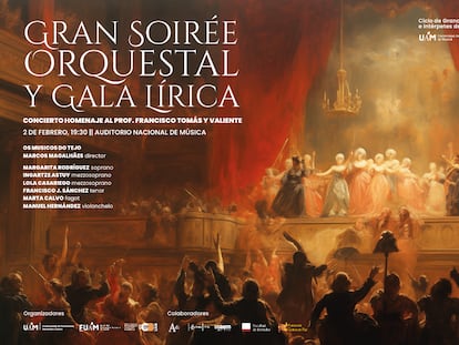 Cartel promocional del concierto 'Gran Soirée Orquestal y Gala Lírica', organizado por el Centro Superior de Investigación y Promoción de la Música de la Universidad Autónoma de Madrid.