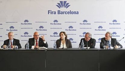 La alcaldesa de Barcelona, Ada Colau, en la presentación de resultados de la Fira
