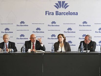 La alcaldesa de Barcelona, Ada Colau, en la presentaci&oacute;n de resultados de la Fira