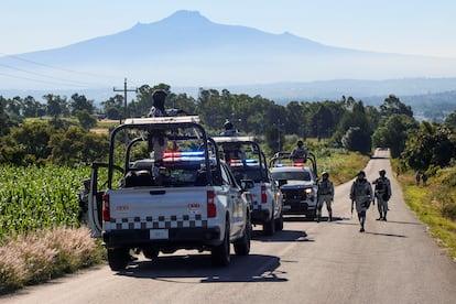 Elementos de la Guardia Nacional, en Ixtacuixtla, Tlaxcala, este miércoles.