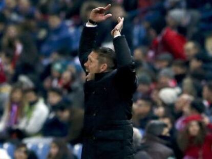Simeone celebra el segundo gol ante el Madrid.