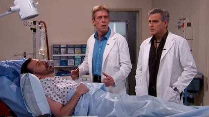 George Clooney, Hugh Laurie y Jimmy Kimmel parodian la serie 'Urgencias'.