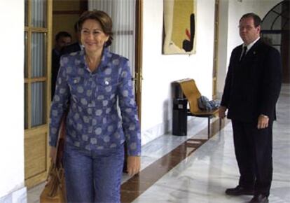 Magdalena Álvarez, ayer en el Parlamento.