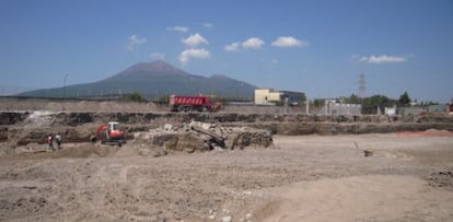 El terreno de 8.000 metros cuadrados cercano a Pompeya que albergaba las valiosas ruinas destruidas en una foto de 2009.