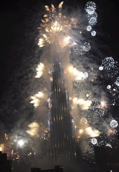 Imagen de la inauguración de la torre de Dubai.