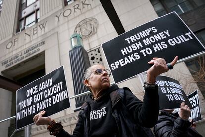 Protesters against former President Donald Trump