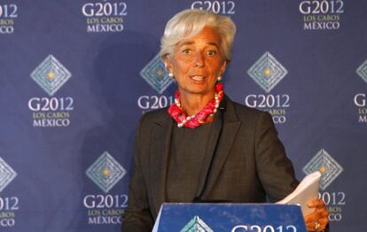 Christine Legarde, presidenta del FMI, el martes en la cita del G-20.
