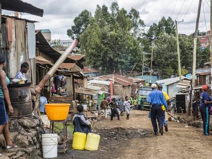 Asentamiento informal de Kibera en Nairobi, Kenia.