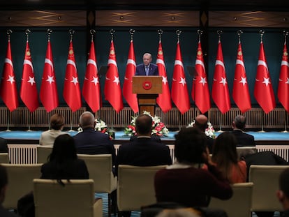 El presidente turco, Recep Tayyip Erdogan, el lunes en Ankara.