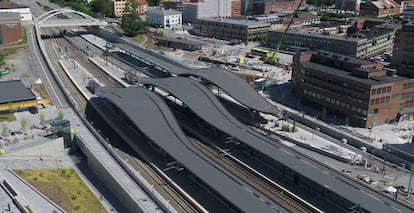 Imagen de la obra ferroviaria de OHLA en Noruega.