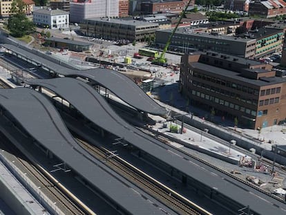 Imagen de la obra ferroviaria de OHLA en Noruega.