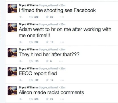 Cadena de mensajes que publicó el asesino en su cuenta de Twitter antes de suicidarse