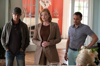 Jeremy Strong, Sarah Snook y Kieran Culkin, en la cuarta temporada de 'Succession'.