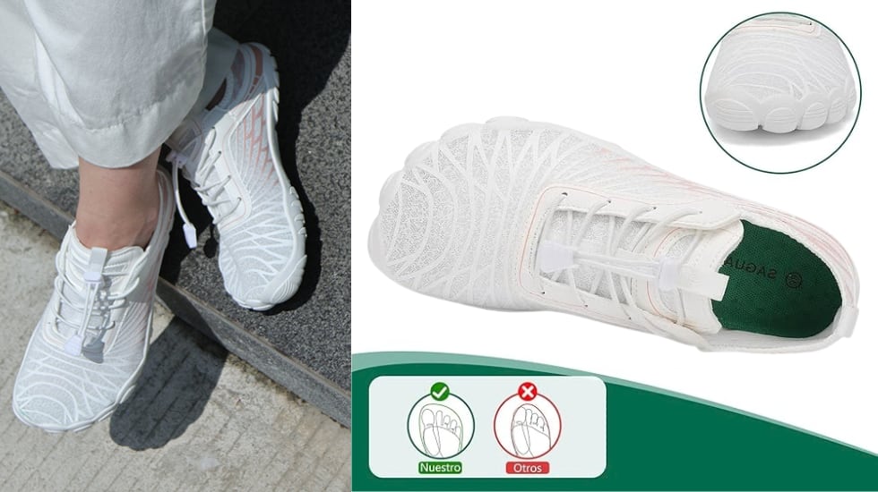 Diseño con puntera ancha.