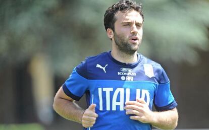 Rossi, en un entrenamiento con Italia.