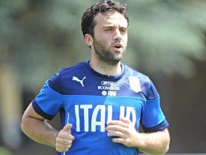 Rossi, en un entrenamiento con Italia.