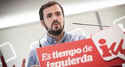 El l&iacute;der de IU, Alberto Garz&oacute;n, el pasado lunes.