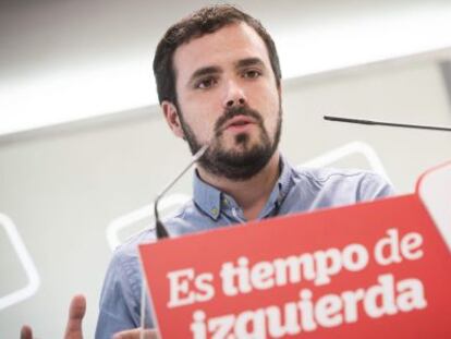 El l&iacute;der de IU, Alberto Garz&oacute;n, el pasado lunes.