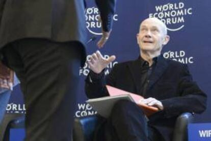 El director general de la OMC, Pascal Lamy, hoy en Davos.