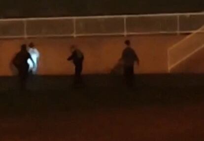 Image on social networks of the arrest of the attacker, this Saturday in Wuxi. 