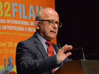 Diego Prieto Hernández, director General del Instituto Nacional de Antropología e Historia (INAH), durante la inauguración de la  Feria Internacional del Libro de Antropología e Historia en 2021.