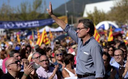 Artur Mas al míting a Manresa aquest dissabte.