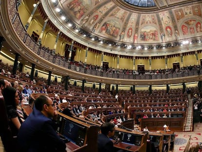 Imagen del pleno de investidura de Pedro Sánchez en julio.