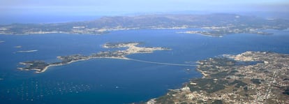 Vista a&eacute;rea de A Illa de Arousa.