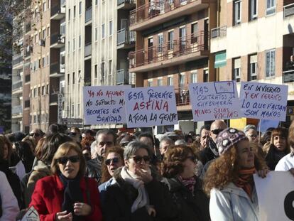 Manifestación en Salamanca para defender la sanidad pública.