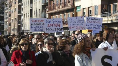 Manifestación en Salamanca para defender la sanidad pública.