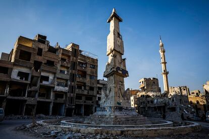 Plaza de Palestina, en el campo de refugiados de Yarmuk. 