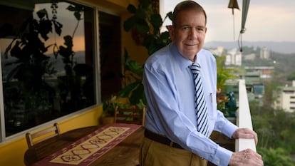 Edmundo González Urrutia en su casa de Caracas, el jueves.