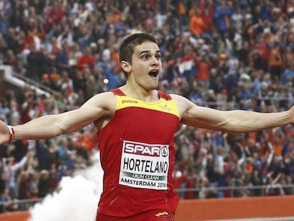 Bruno Hortelano, al terminar los 200m del Europeo de &Aacute;msterdam.