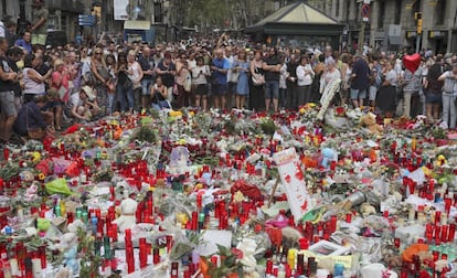 Homenaje a las víctimas del atentado de Barcelona, el 20 de agosto del año pasado.