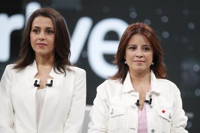 Inés Arrimadas y Adriana Lastra, en el debate de RTVE del pasado viernes.