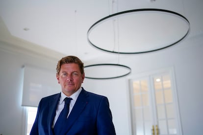 Mathieu Chabran, cofundador de Tikehau Capital, posa en las oficinas de la compañía en Madrid. 