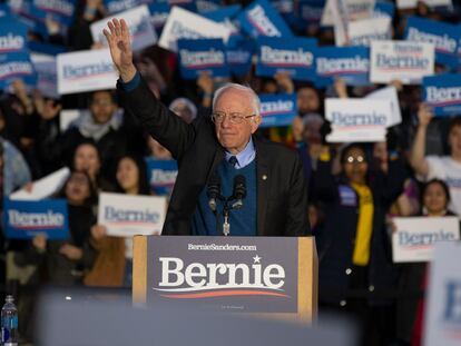 Bernie Sanders, este domingo en un mitin en el campus de la Universidad de Michigan en Ann Arbor.