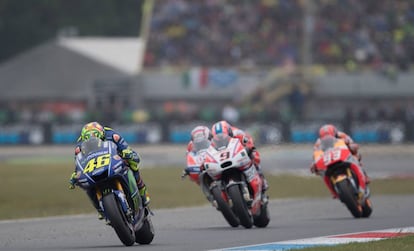 Rossi, Petrucci, Dovizioso y M&aacute;rquez en Assen.