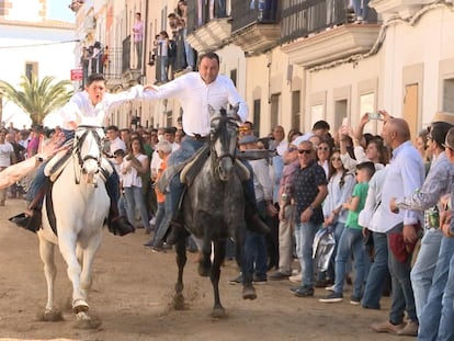 Celebración del tradicional del Día de la Luz en la localidad cacereña de Arroyo de la Luz en el que las carreras de caballos son las protagonistas.