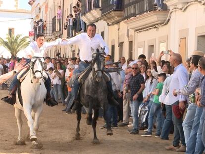 Celebración del tradicional del Día de la Luz en la localidad cacereña de Arroyo de la Luz en el que las carreras de caballos son las protagonistas.