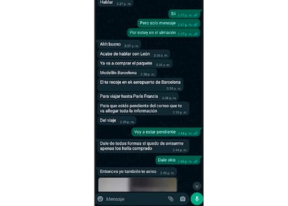 Captura de pantalla de la conversación del exintendente Fernández con otra de las mujeres víctimas.
