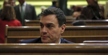 Pedro Sánchez el miércoles en el Congreso.