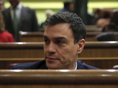 Pedro Sánchez el miércoles en el Congreso.