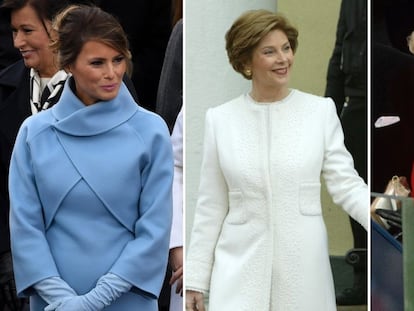 Melania Trump, Laura Bush y Nancy Reagan en 2017, 2005 y 1981.